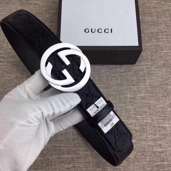 Replica Gucci Men Leather Blet With Silver Buckle 016