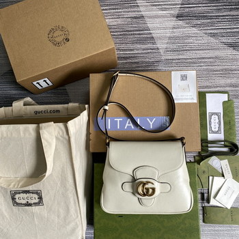 Replica New Replica Gucci 648934 Small Messenger Bag With Double G White Leather