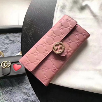 Replica Gucci 369663 Lcon Gucci Signature Wallet Pink