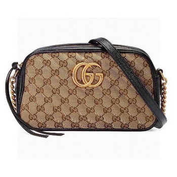 Replica Replica Gucci 498110 GG Marmont Matelasse Mini Bag Black Leather Trim