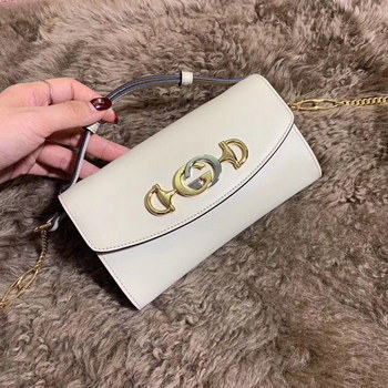 Replica Best Price Gucci 564718 Zumi Smooth Leather Mini Bag White