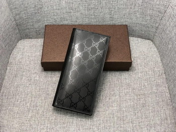 Replica Replica Gucci 225826 Men Long Wallet Black Leather