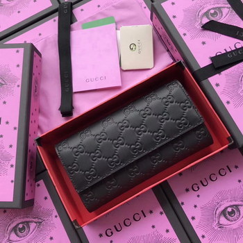 Replica Gucci 410100 Gucci Signature Continental Women Wallet Black