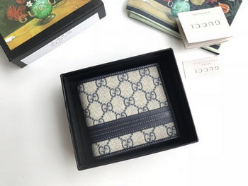 Replica Replica Gucci 138042 Men GG Supreme Wallet With Blue Leather