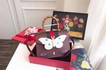 Replica Gucci 488691 Hibiscus Purple Leather Medium Top Handle Bag