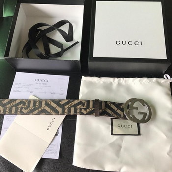 Replica Cheap Replica Gucci Men Leather Belt Width 38cm With Silver Buckle 085