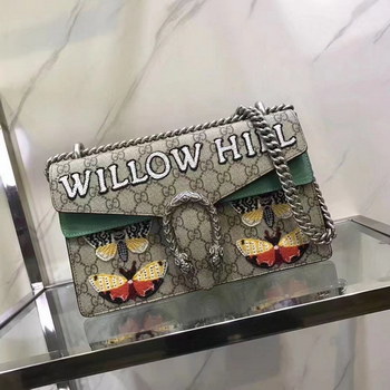 Replica Gucci 403348 GG Supreme Dionysus Medium Shoulder Bag With Embroidery Butterfly