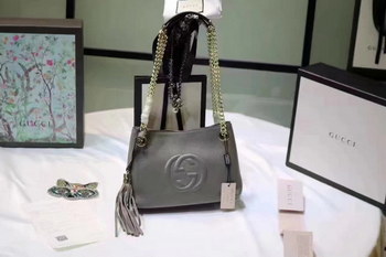 Replica Gucci 387043 Soho Leather Shoulder Bags Grey