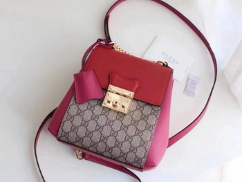 Replica Gucci 498194 Padlock GG Supreme Women Backpack Red