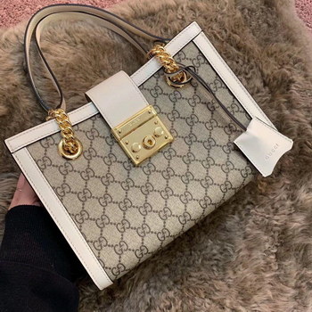 Replica Original Copy Gucci Padlock Medium GG Shoulder Bag White 479197
