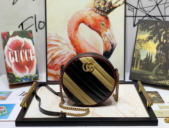 Replica New Replica Gucci 550154 Women GG Marmont Mini Round Shoulder Bag Beige Black