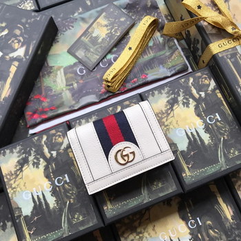 Replica Copy Gucci 523155 Women Ophidia Card Case Wallet Dark White