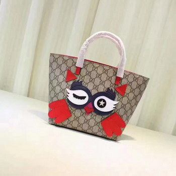 Replica Gucci 477488 GG Supreme Childrens Owl Tote Bag Red