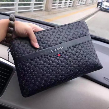 Replica Gucci 9072 Signature Men Clutch Bag Black