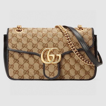 Replica Replica Gucci GG Marmont Mini Bag Black Leather Trim