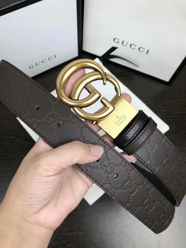 Replica Cheap Replica Gucci Men Belt Width 38cm With Bronze Gold Buckle 055