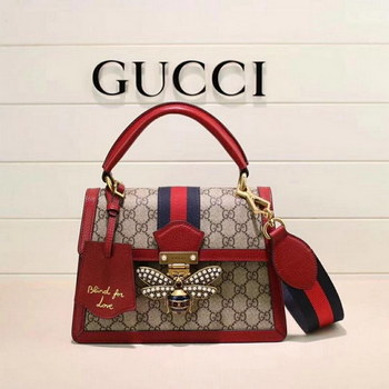 Replica Gucci 476541 Queen Margaret GG Small Top Handle Bag Red