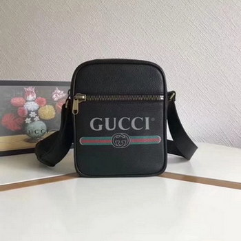 Replica Fake Gucci 523591 Men Print Messenger Bag Black