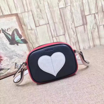 Replica Gucci 457223 Childrens Leather Heart Messenger Bags Blue