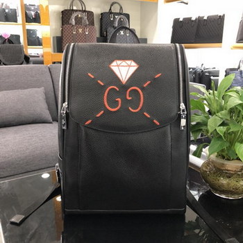 Replica Fake Gucci 3838 Men Leather Backpack Black Cheap