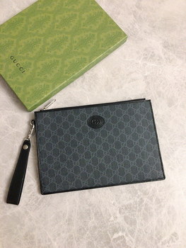 Replica Cheap Gucci Men and Womens Puch Black GG Supreme Canvas Brown 672953