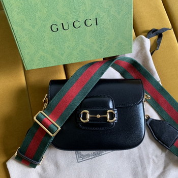 Replica Replica Gucci 658574 Horsebit 1955 Mini Bag Black Leather
