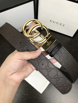 Replica Cheap Replica Gucci Men Leather Belt Width 38cm With Silver Buckle 065