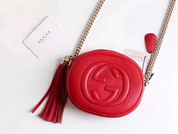 Replica Gucci 353965 Soho Leather Mini Chain Bag Red
