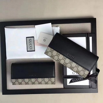 Replica Gucci 410100 Women GG Supreme Wallet Black Leather