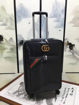 Replica Gucci Luggage GG Supreme 20 inch Black Gold