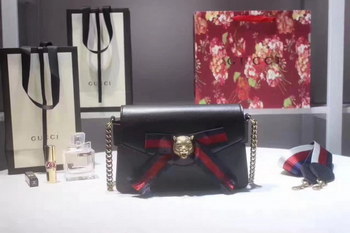 Replica Gucci 453777 Osiride Leather Top Handle Bag Black