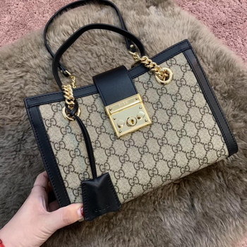 Replica Original Copy Gucci Padlock Medium GG Shoulder Bag Black 479197