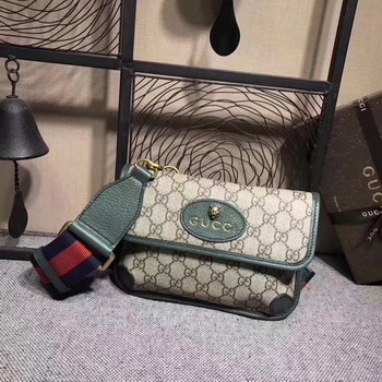 Replica Gucci 489617 GucciTotem GG Supreme Messenger Bag Green