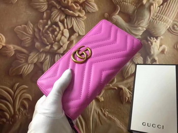 Replica Gucci 443123 GG Marmont Zip Around Wallet Pink