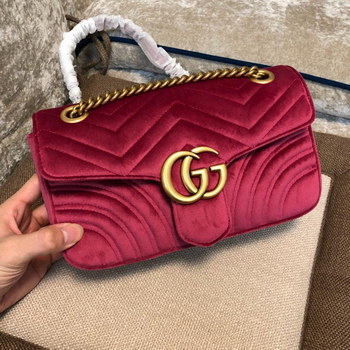 Replica Original Copy Quality Gucci 446744 GG Marmont Velvet Mini Bag Rose