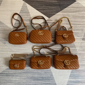 Replica Replica Gucci Marmont Series Brown