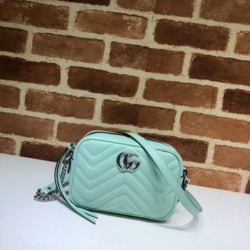 Replica Original Copy Gucci 448065 GG Marmont Matelasse Mini Bag Green Leather
