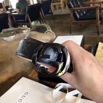 Replica Cheap Replica Gucci Leather Black Belt Width 38cm With Silver Buckle 055