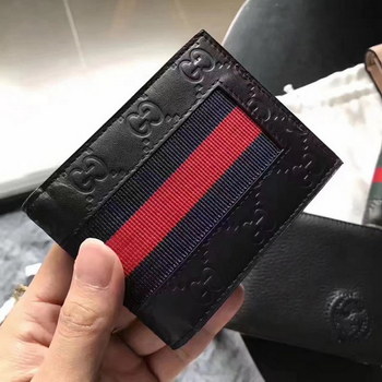 Replica Gucci 408827 Men Signature Web Wallet Blue