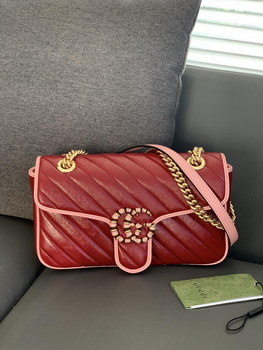 Replica Replica Gucci 443497 GG Marmont Small Shoulder Bag Red