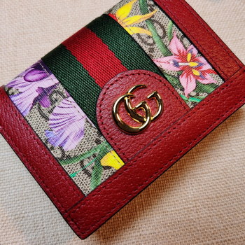 Replica Replica Gucci Card Case Wallet Red 523155