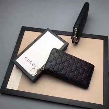 Replica Gucci 409342 Gucci Icon Signature Wallet Black