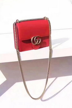 Replica Top Gucci 401232 GG Marmontleather Mini Chain Bag Red