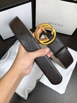 Replica Cheap Replica Gucci Reversible Leather Men Belt Brown Width 38cm With Gold Buckle 105