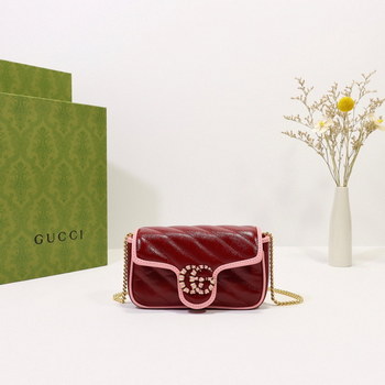 Replica New Replica Gucci Marmont Super Mini Bag Red