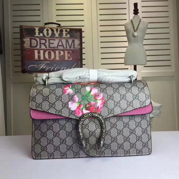 Replica Gucci Dionysus Blooms Print Shoulder GG Supreme Bag