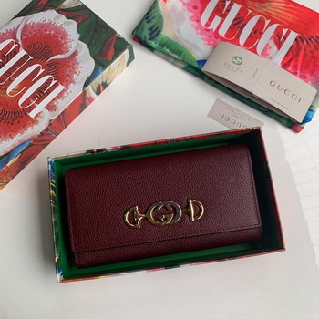 Replica Replica Gucci 573612 Zumi Grainy Leather Continental Wallet Red