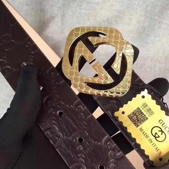 Replica Gucci Men Leather Blet With Gold Buckle 023