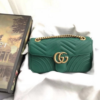 Replica Gucci 446744 GG Marmont Matelasse Mini Bag Green