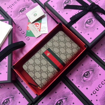 Replica Gucci 408831 Web GG Supreme Zip Around Wallet